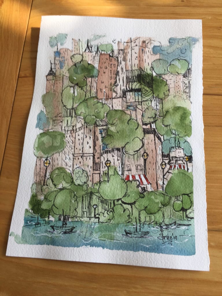 Cityscape with Trees
