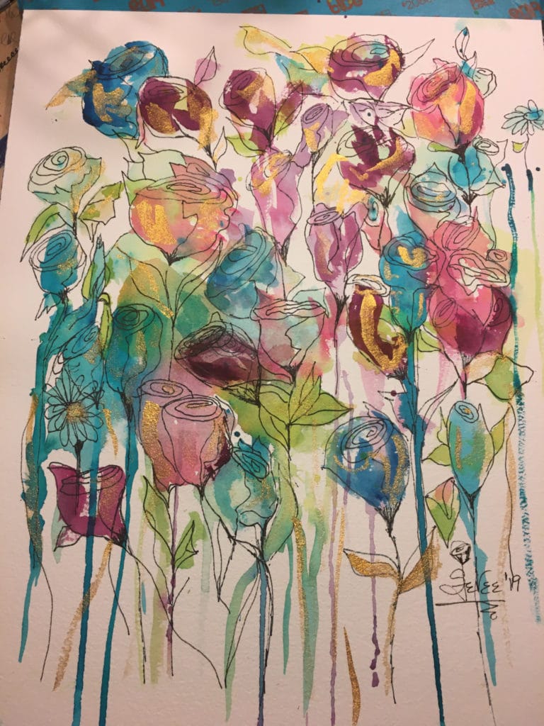 Dancing Roses and a Daisy — Stevee's Art Studio